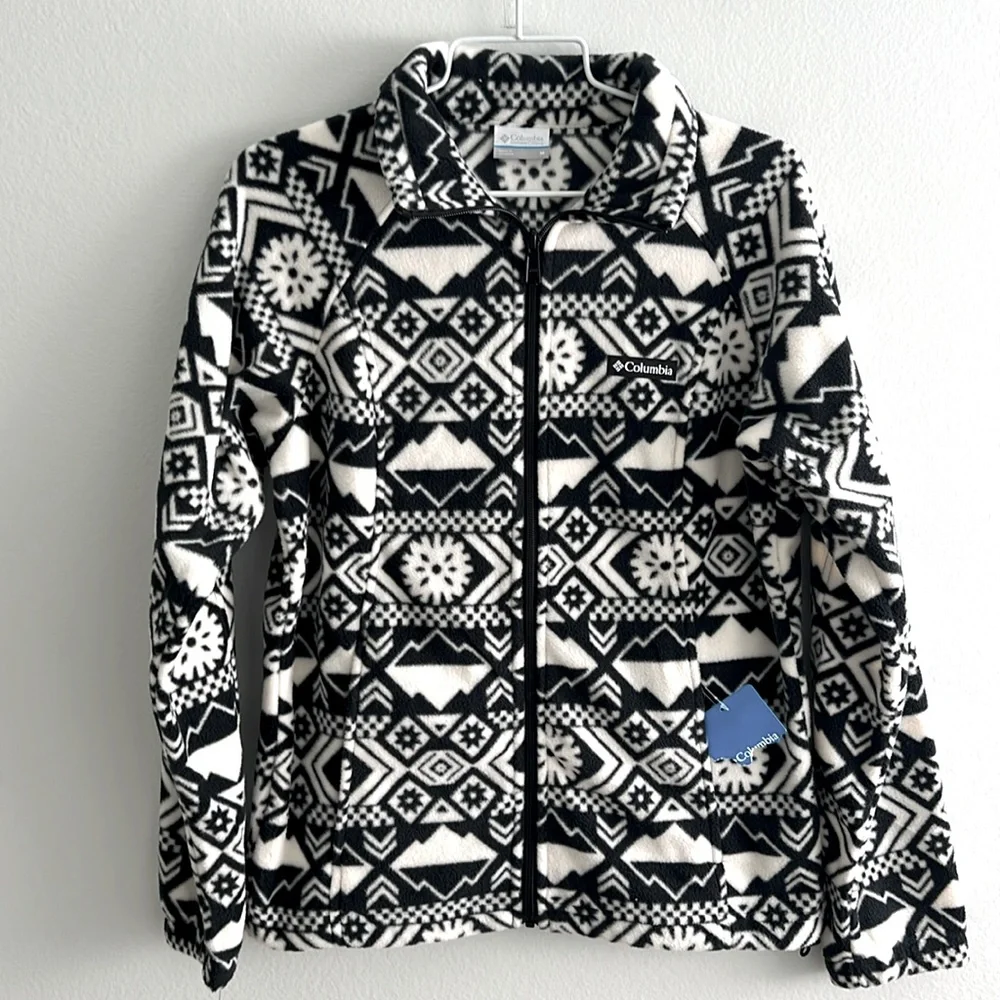 NWT Columbia Women's Benton Springs Printed Full Zip Fleece Jacket